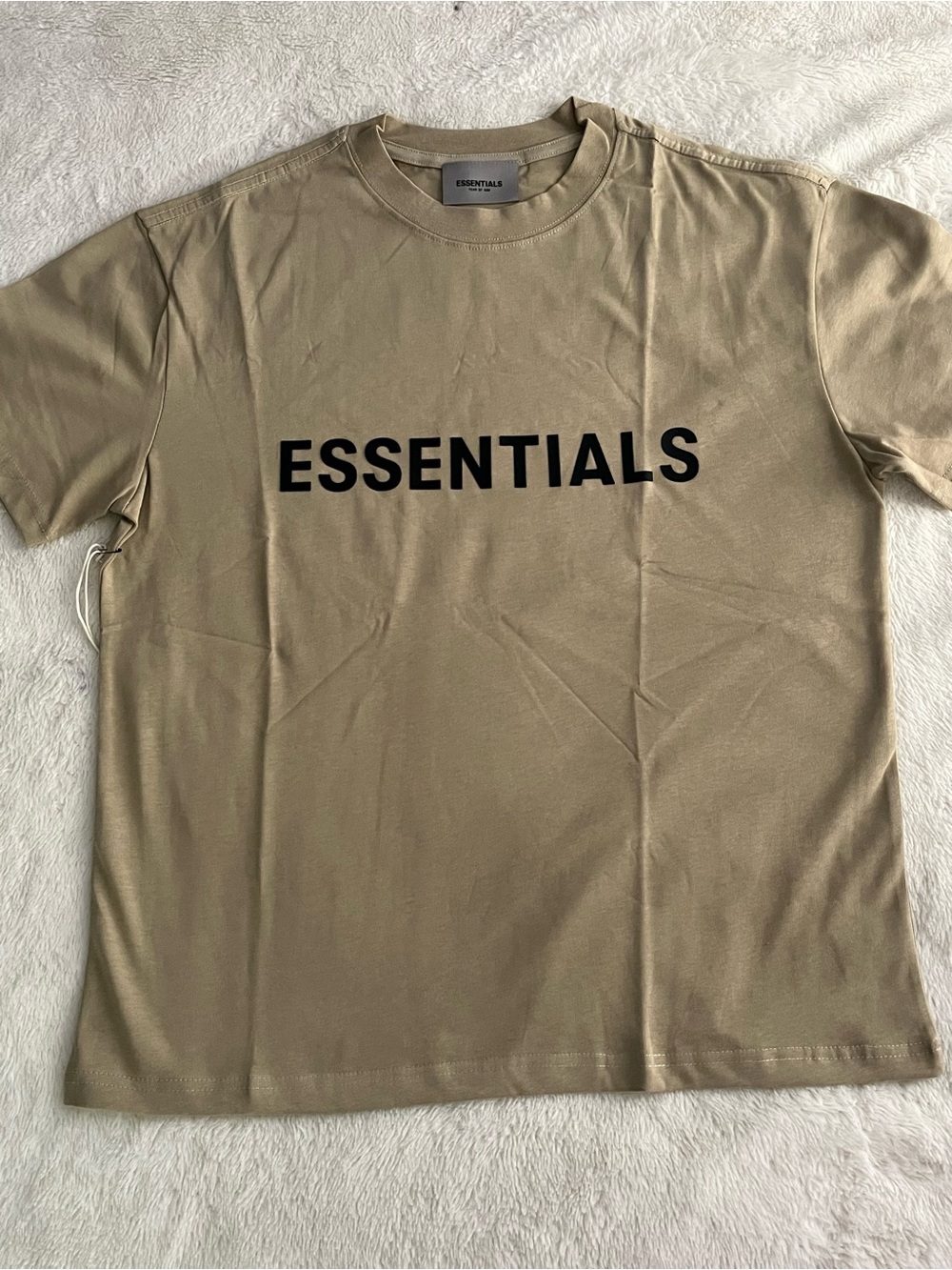 ESSENTIALS Men's Tan Short Sleeve T-Shirt